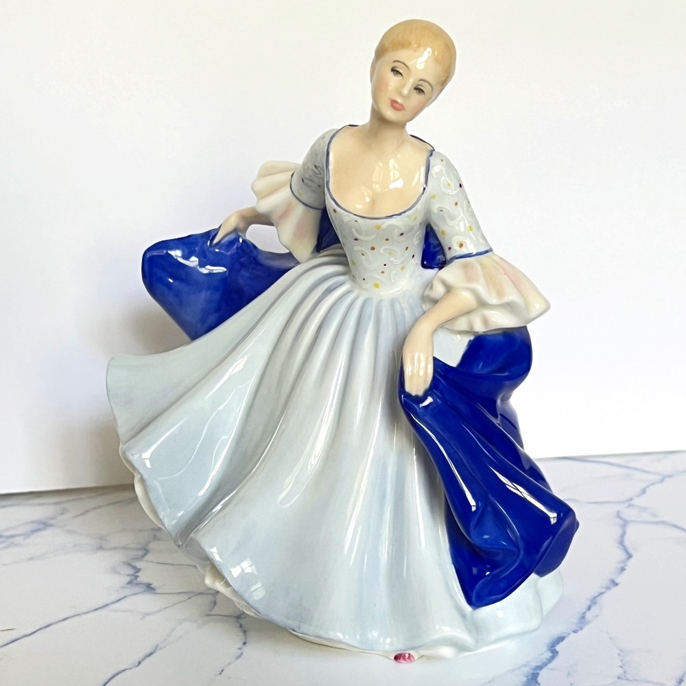 Vintage Royal Doulton Bone China 'Dulcie' Woman with Blue Cloak Figurine HN2305